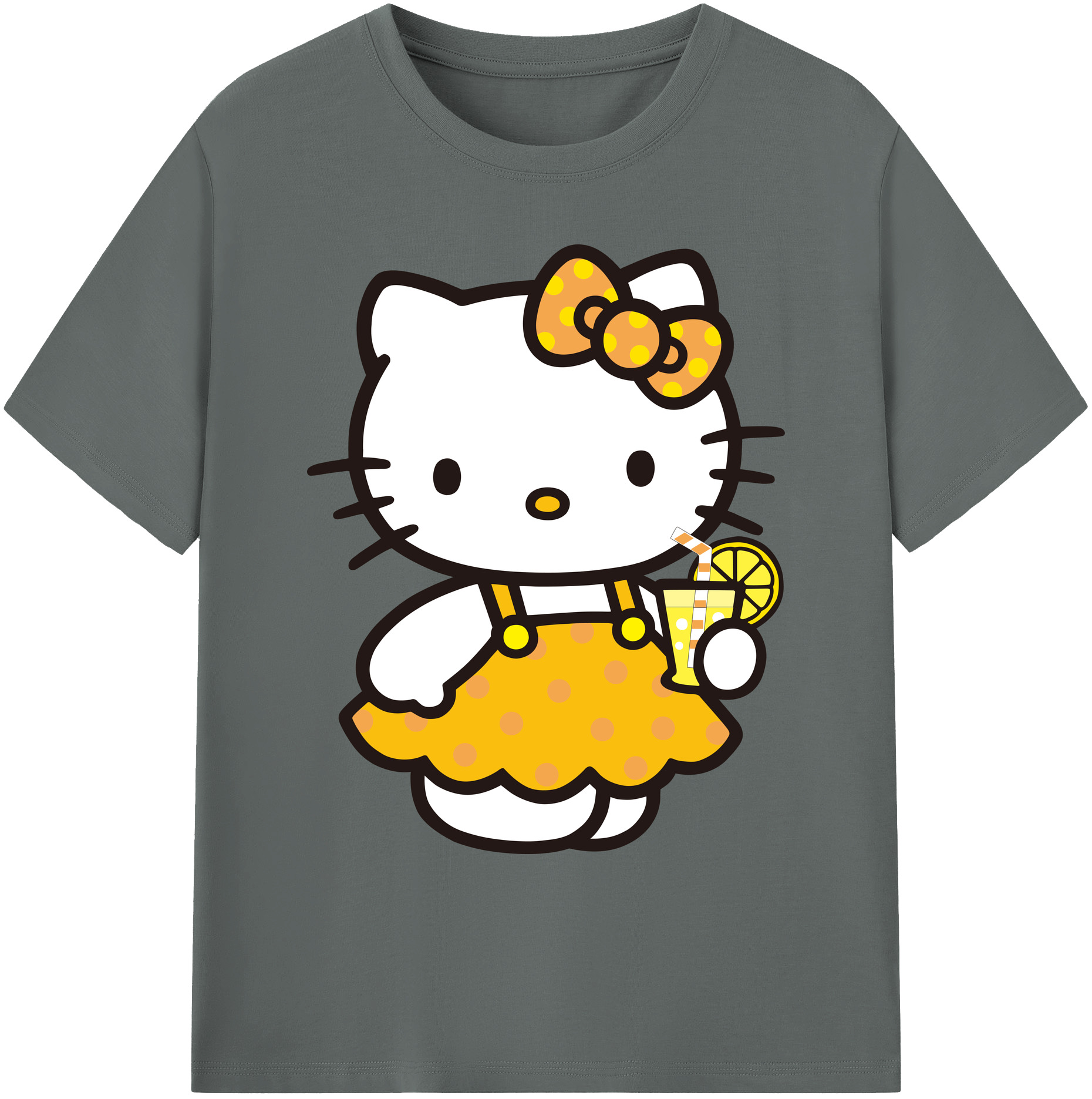 （画像用） Hello Kitty ハローキティ 綿100％ メンズ半袖Tシャツ｜肌触りやわらか＆通気性